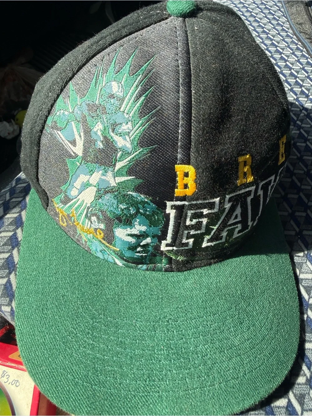 VTG 90s Green Bay Packers SnapBack Hat Brett Favre Snap Back Green Rare